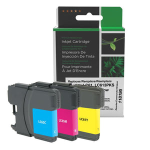 Cyan, Magenta, Yellow Ink Cartridges for Brother LC61 3-Pack