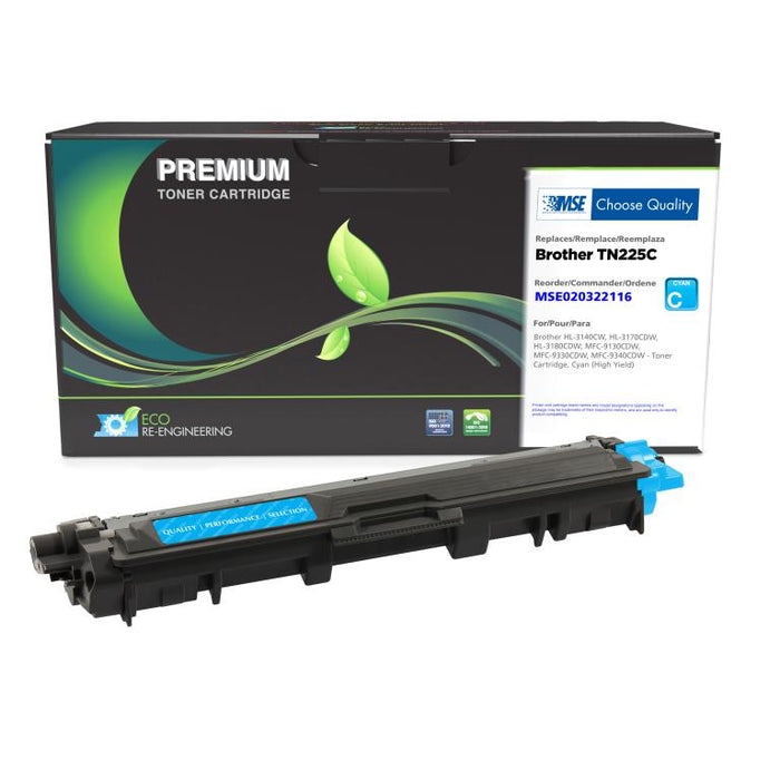 MSE Remanufactured High Yield Cyan Toner Cartridge for Brother TN225