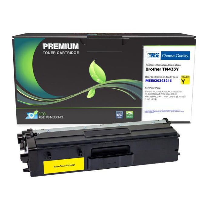 MSE Remanufactured High Yield Yellow Toner Cartridge for Brother TN433Y