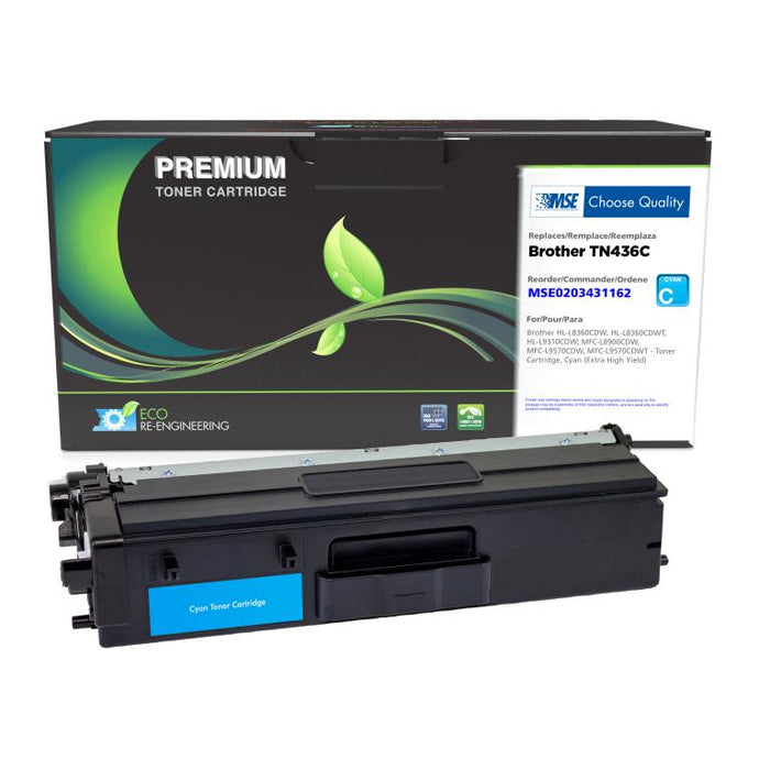 MSE Remanufactured Extra High Yield Cyan Toner Cartridge for Brother TN436C