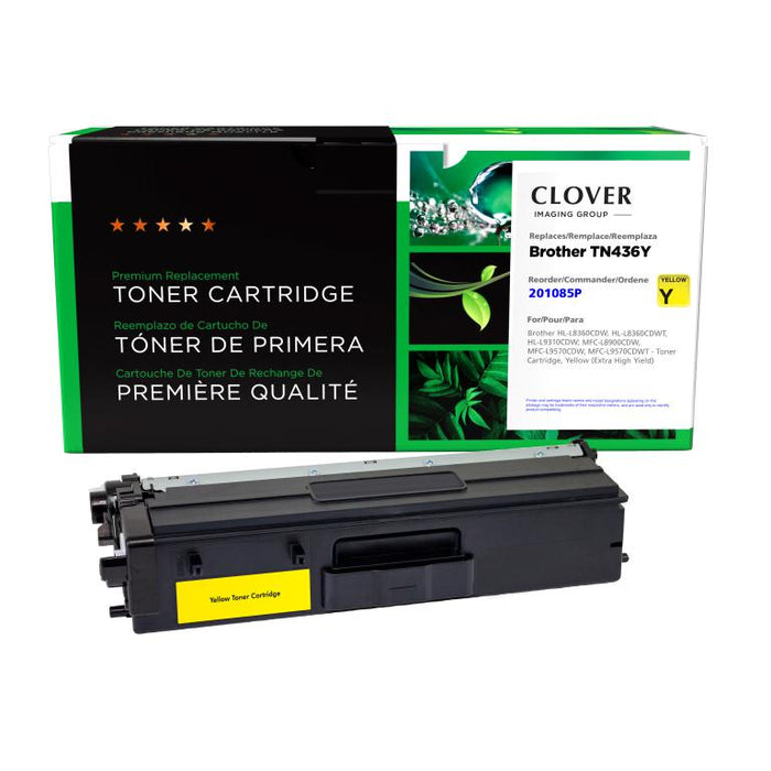 Clover Imaging Remanufactured Extra High Yield Yellow Toner Cartridge for Brother TN436Y