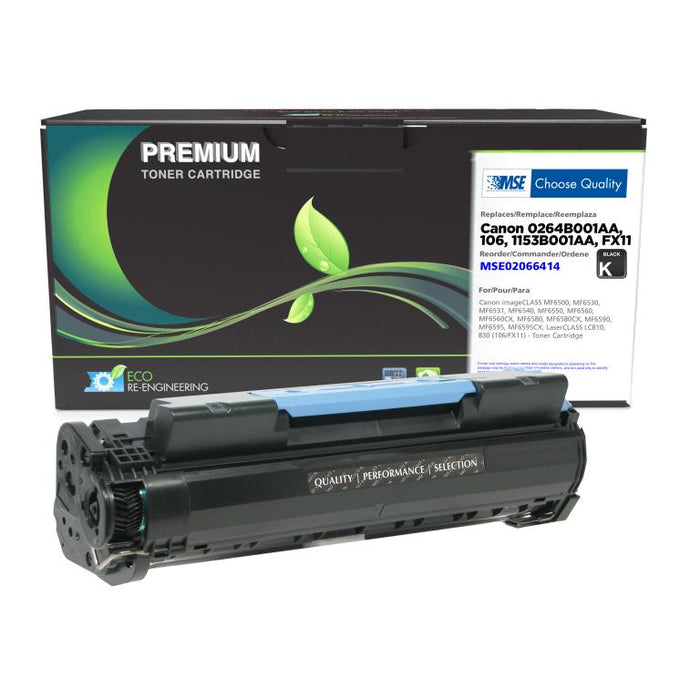MSE Remanufactured Universal Toner Cartridge for Canon 106/FX11 (0264B001AA/1153B001AA)