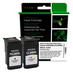 High Yield Black, Color Ink Cartridges for Canon PG-245XL/CL-246XL 2-Pack