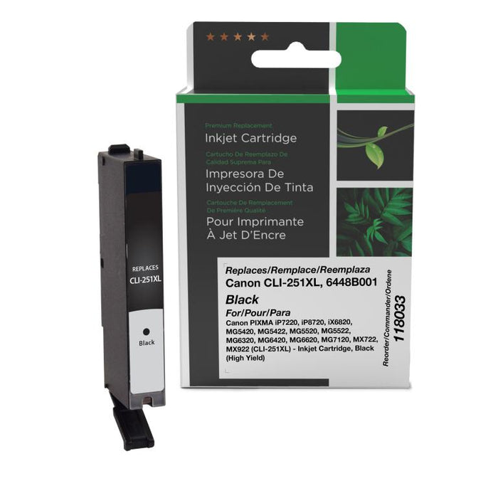 Clover Imaging Non-OEM New High Yield Black Ink Cartridge for Canon CLI-251XL (6448B001)
