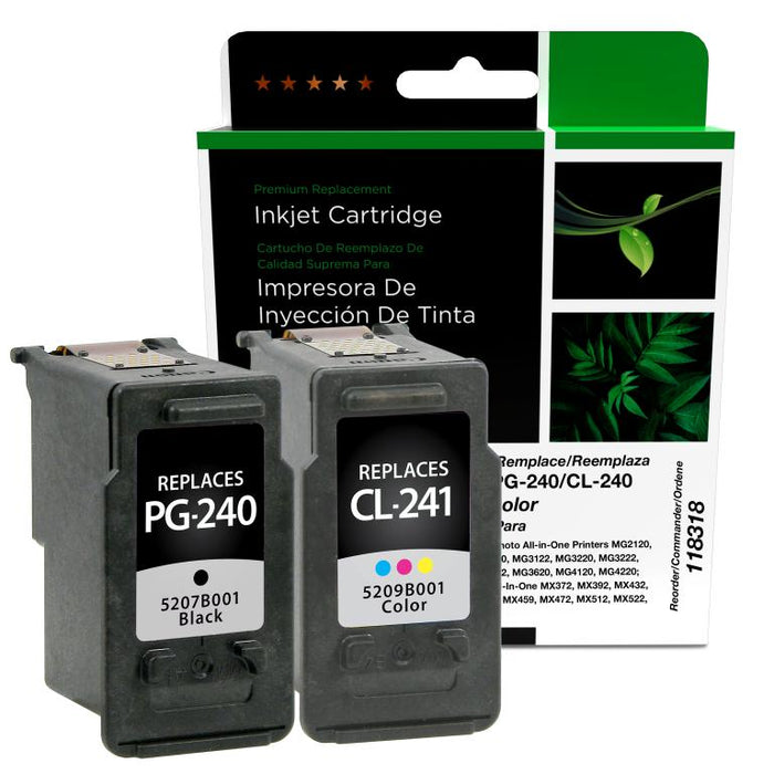 Clover Imaging Remanufactured Black, Color Ink Cartridges for Canon PG-240/CL-241