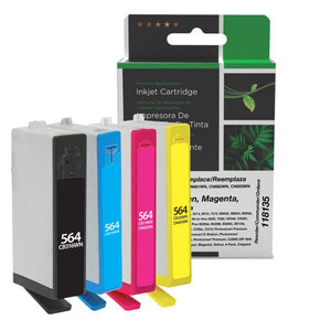 Black, Cyan, Magenta, Yellow Ink Cartridges for HP 564 (3YQ22AN) 4-Pack