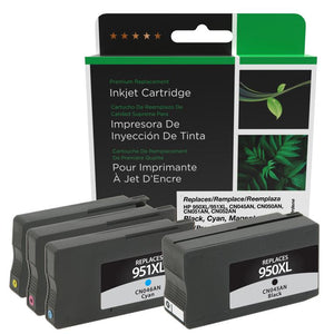 High Yield Black, Cyan, Magenta, Yellow Ink Cartridges for HP 950XL/HP 951XL (T0A82AA) 4-Pack