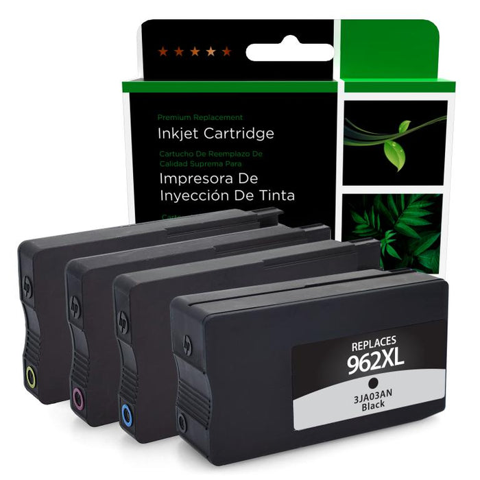 Clover Imaging Remanufactured High Yield Black, Cyan, Magenta, Yellow Ink Cartridges for HP 962XL 4-Pack