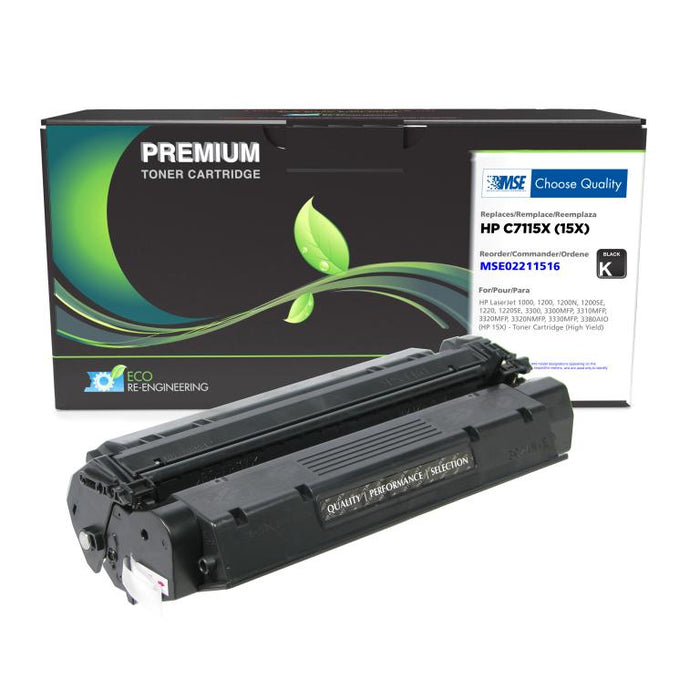 MSE Remanufactured High Yield Toner Cartridge for HP 15X (C7115X)