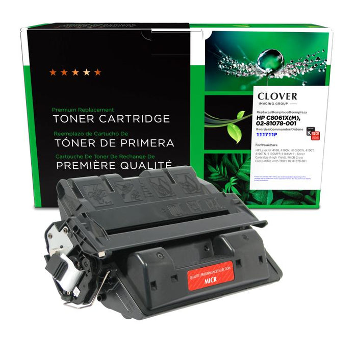 Clover Imaging Remanufactured High Yield MICR Toner Cartridge for HP C8061X, TROY 02-81078-001