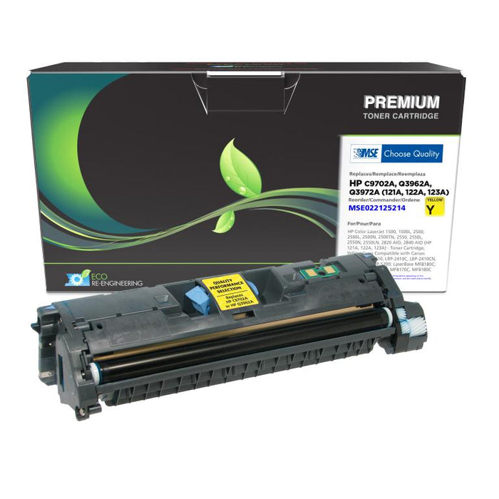 MSE Remanufactured Yellow Toner Cartridge for HP 121A/122A/123A (C9702A/Q3962A)