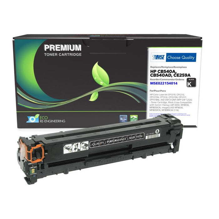 MSE Remanufactured Black Toner Cartridge for HP 125A (CB540A)
