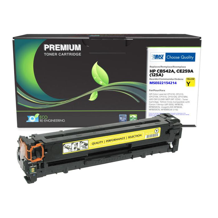 MSE Remanufactured Yellow Toner Cartridge for HP 125A (CB542A)