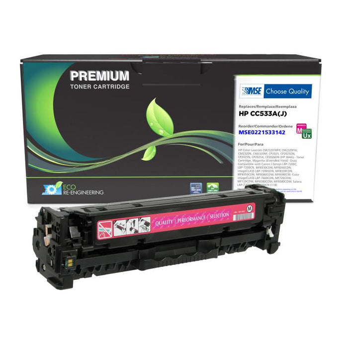 MSE Remanufactured Extended Yield Magenta Toner Cartridge for HP CC533A