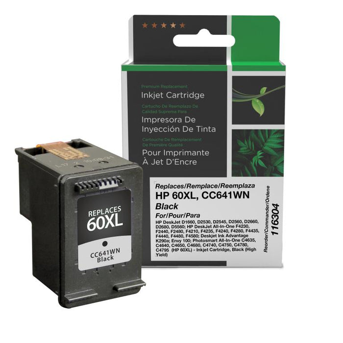 Clover Imaging Remanufactured High Yield Black Ink Cartridge for HP 60XL (CC641WN)