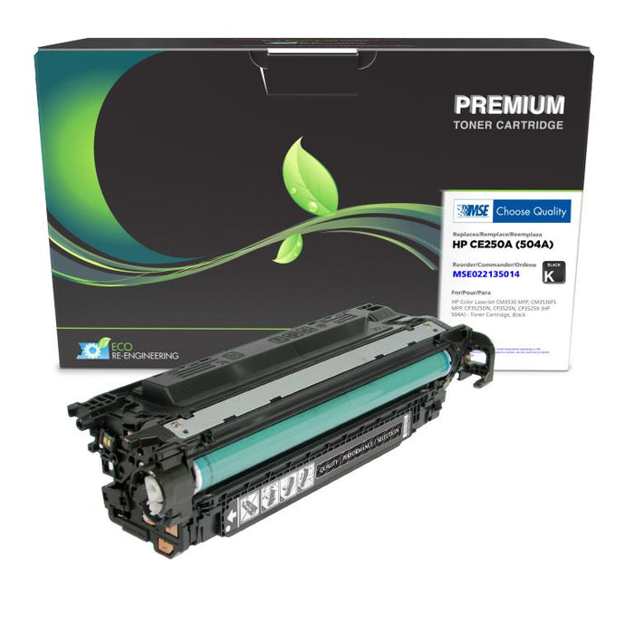 MSE Remanufactured Black Toner Cartridge for HP 504A (CE250A)