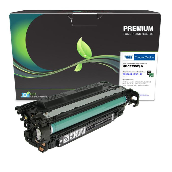 MSE Remanufactured Extended Yield Black Toner Cartridge for HP CE250X