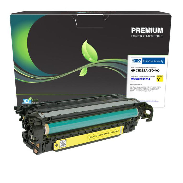 MSE Remanufactured Yellow Toner Cartridge for HP 504A (CE252A)