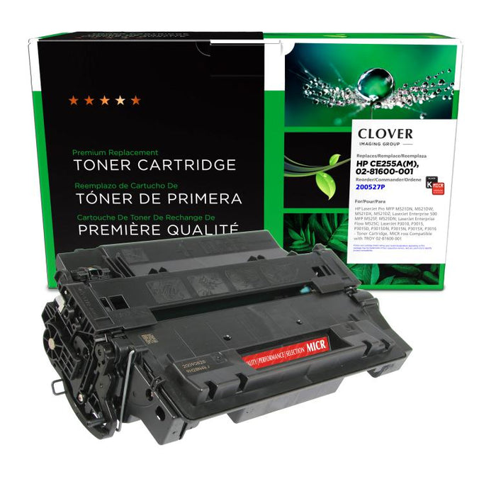Clover Imaging Remanufactured MICR Toner Cartridge for HP CE255A, TROY 02-81600-001