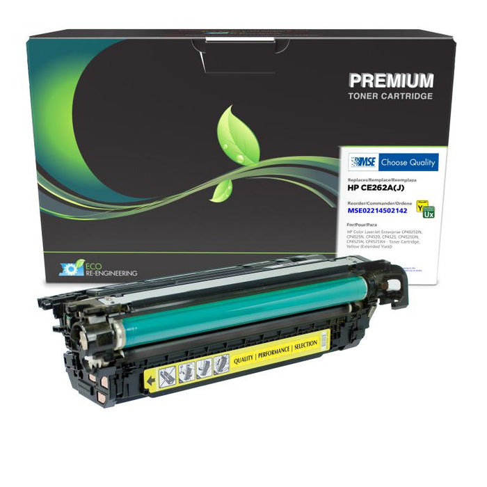 MSE Remanufactured Extended Yield Yellow Toner Cartridge for HP CE262A