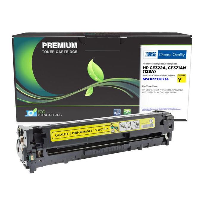 MSE Remanufactured Yellow Toner Cartridge for HP 128A (CE322A)