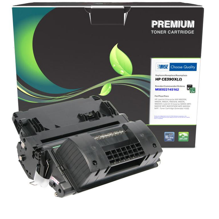 MSE Remanufactured Extended Yield Black Toner Cartridge for HP CE390X