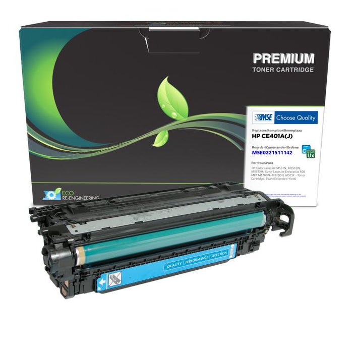 MSE Remanufactured Extended Yield Cyan Toner Cartridge for HP CE401A