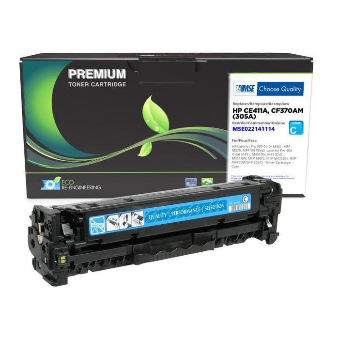 MSE Remanufactured Cyan Toner Cartridge for HP 305A (CE411A)