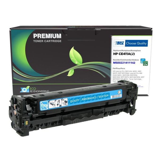 MSE Remanufactured Extended Yield Cyan Toner Cartridge for HP CE411A