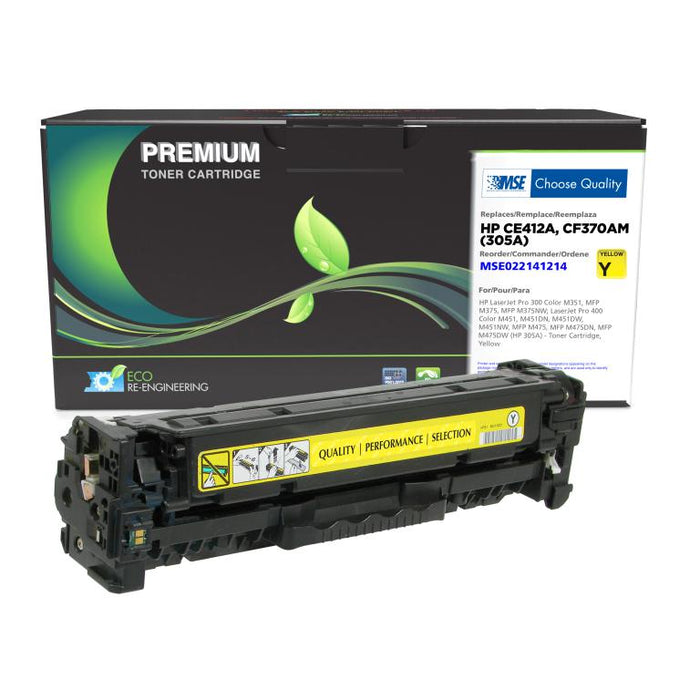 MSE Remanufactured Yellow Toner Cartridge for HP 305A (CE412A)