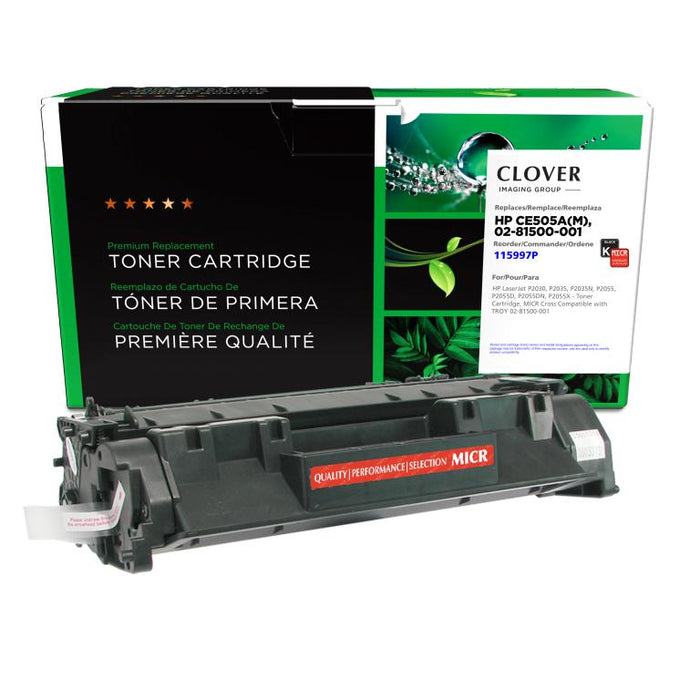 Clover Imaging Remanufactured MICR Toner Cartridge for HP CE505A, TROY 02-81500-001