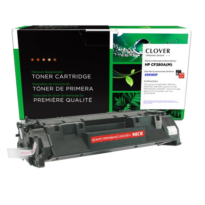 Clover Imaging Remanufactured MICR Toner Cartridge for HP CF280A, TROY 02-81550-001