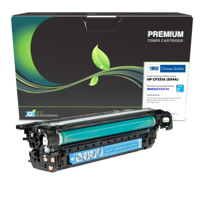 MSE Remanufactured Cyan Toner Cartridge for HP 654A (CF331A)