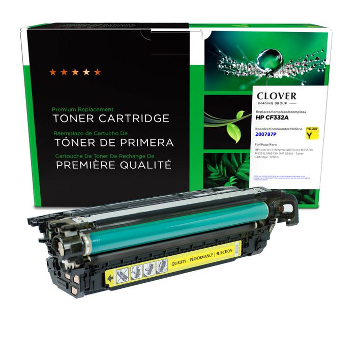 Clover Imaging Remanufactured Yellow Toner Cartridge for HP 654A (CF332A) I