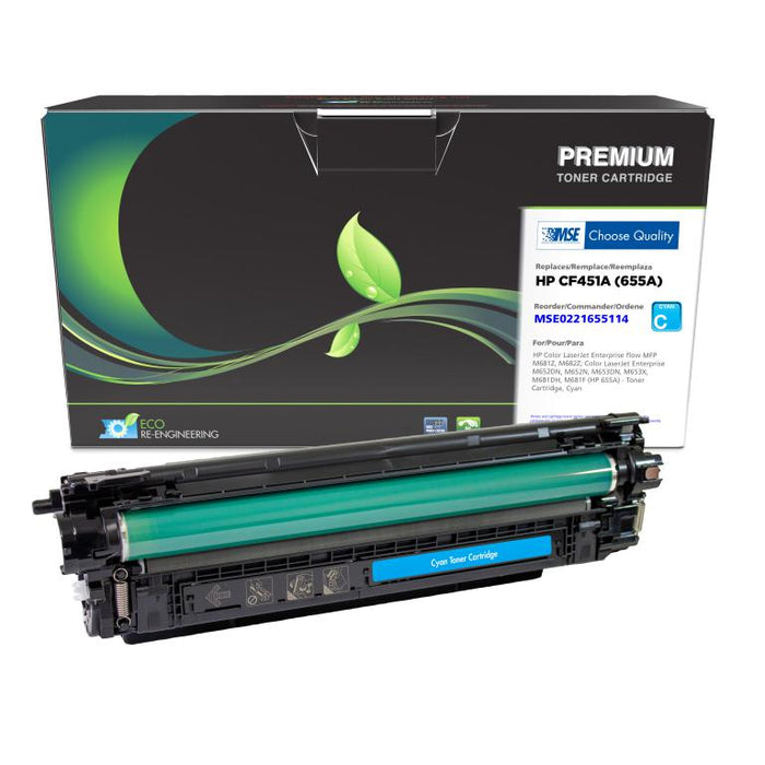 MSE Remanufactured Cyan Toner Cartridge for HP 655A (CF451A)