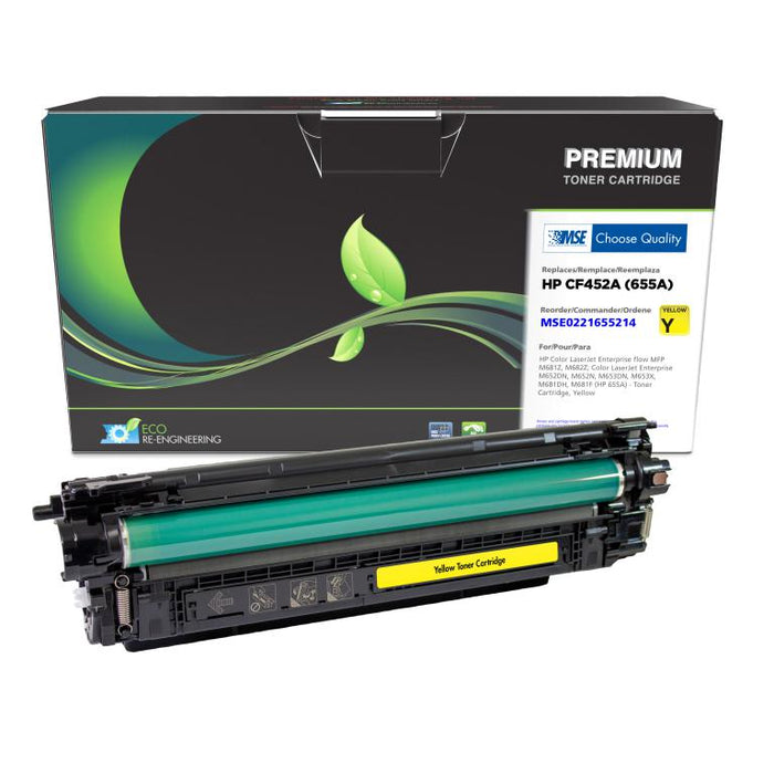 MSE Remanufactured Yellow Toner Cartridge for HP 655A (CF452A)