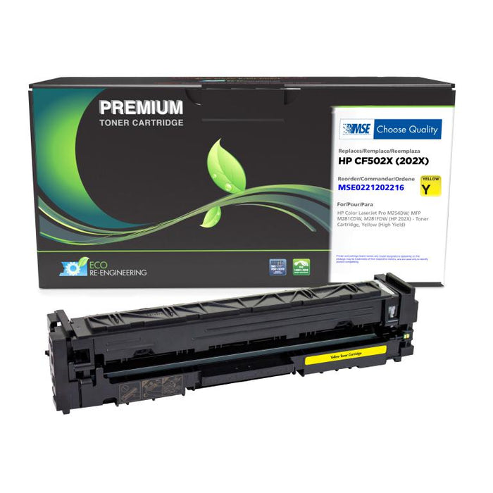 MSE Remanufactured High Yield Yellow Toner Cartridge for HP 202X (CF502X)