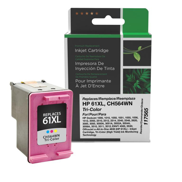 Clover Imaging Remanufactured High Yield Tri-Color Ink Cartridge for HP 61XL (CH564WN)