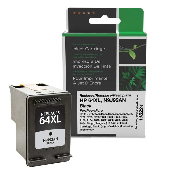 Clover Imaging Remanufactured High Yield Black Ink Cartridge for HP 64XL (N9J92AN)