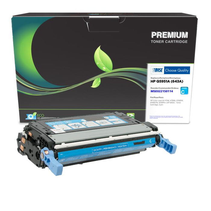 MSE Remanufactured Cyan Toner Cartridge for HP 643A (Q5951A)