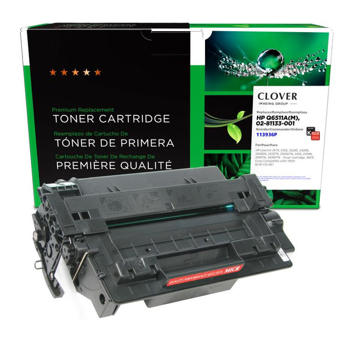 Clover Imaging Remanufactured MICR Toner Cartridge for HP Q6511A, TROY 02-81133-001