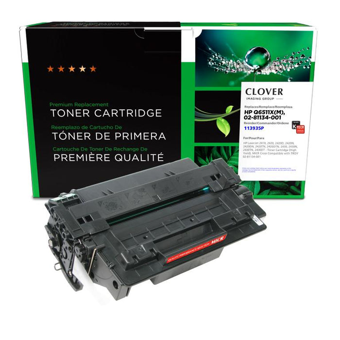 Clover Imaging Remanufactured High Yield MICR Toner Cartridge for HP Q6511X, TROY 02-81134-001