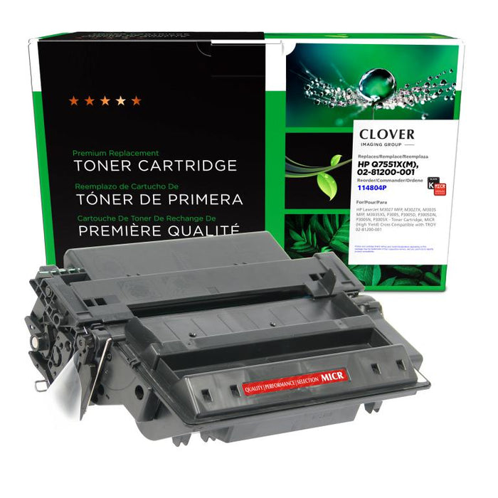 Clover Imaging Remanufactured High Yield MICR Toner Cartridge for HP Q7551X, TROY 02-81200-001