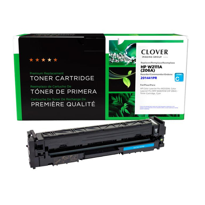 Clover Imaging Remanufactured Cyan Toner Cartridge (Reused OEM Chip) for HP 206A (W2111A)