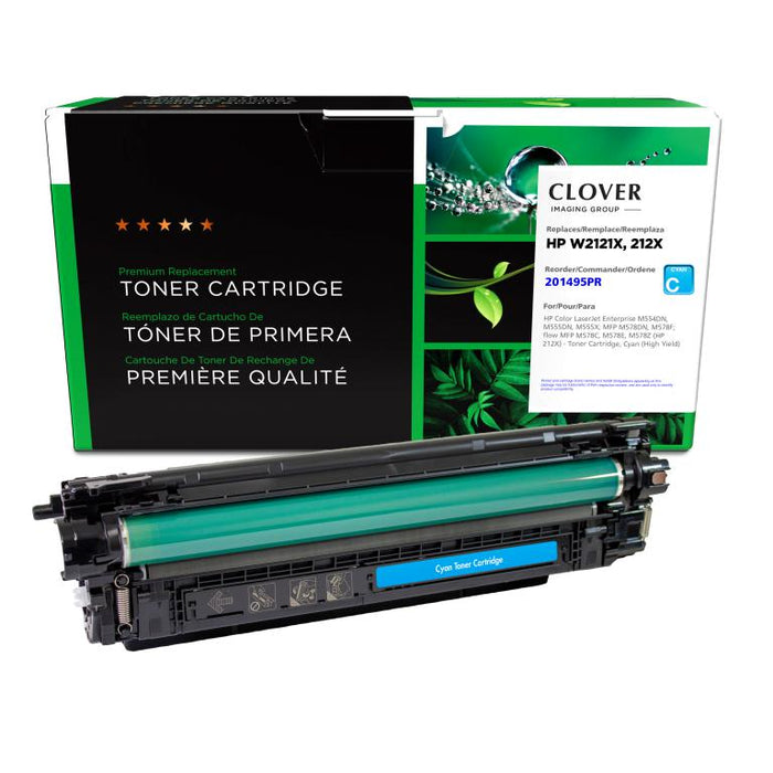 Clover Imaging Remanufactured High Yield Cyan Toner Cartridge (Reused OEM Chip) for HP 212X (W2121X)