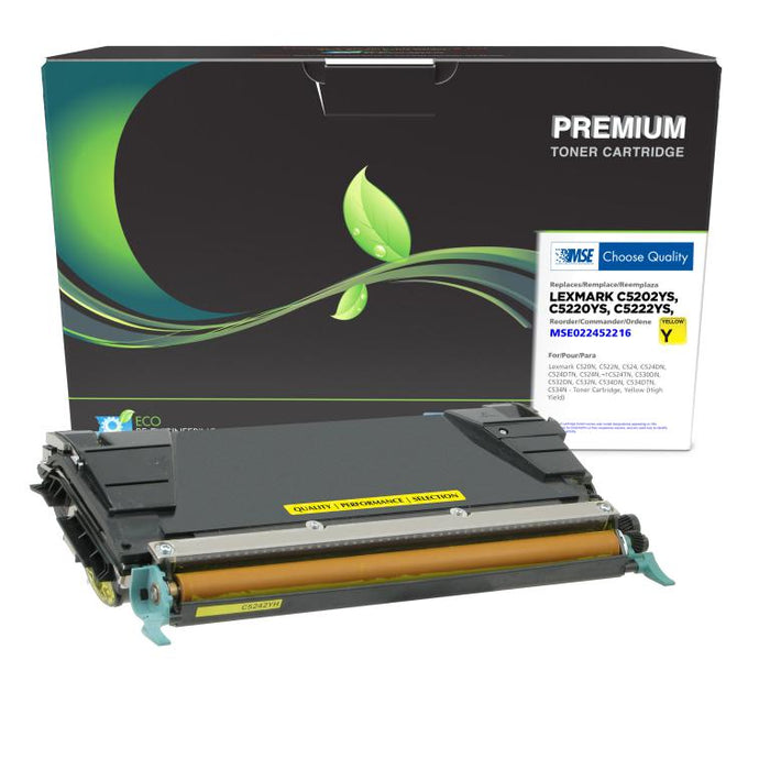 MSE Remanufactured High Yield Yellow Toner Cartridge for Lexmark C520/C522/C524/C534