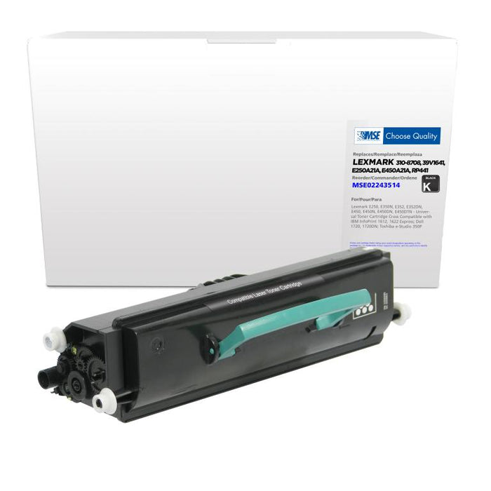 MSE Remanufactured Universal Toner Cartridge for Lexmark E250/E350/E352/E450, Dell 1720, IBM 1601/1602/1612/1622