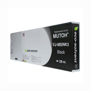 Black Wide Format Inkjet Cartridge for Mutoh VJ-MSINK3A-BK220
