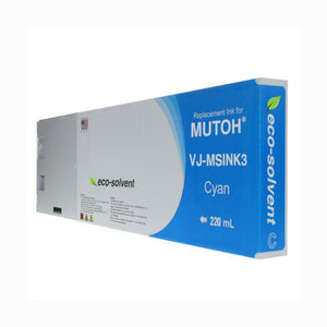 Cyan Wide Format Inkjet Cartridge for Mutoh VJ-MSINK3A-CY220