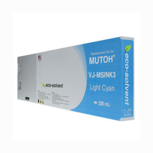 Light Cyan Wide Format Inkjet Cartridge for Mutoh VJ-MSINK3-LC220